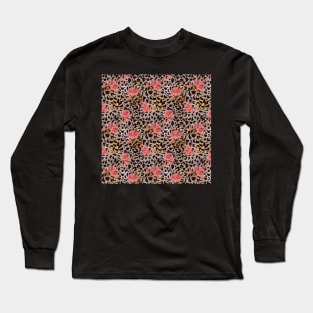 Animal and floral print, wild love valentines for cheetah print lovers Long Sleeve T-Shirt
